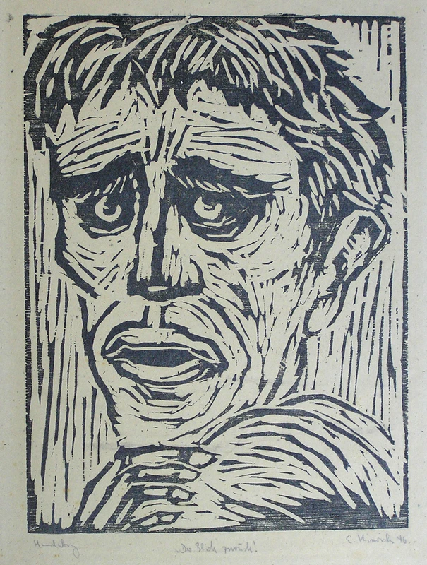 Der Blick zurück (1946), Holzschnitt