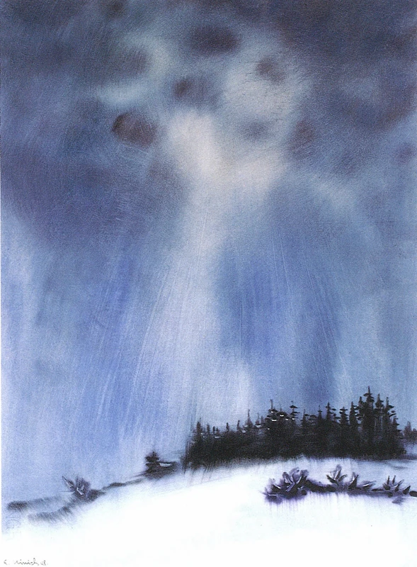 Winterbild (1948), Aquarell